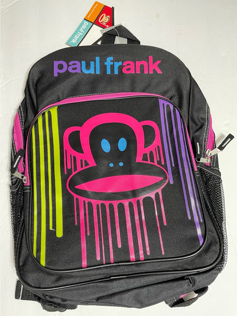 Large Backpack -Paul Frank Black Backpack 16” New with Tag！